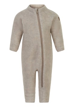 Mikk-Line merino wool suit w/zip - Melange Offwhite